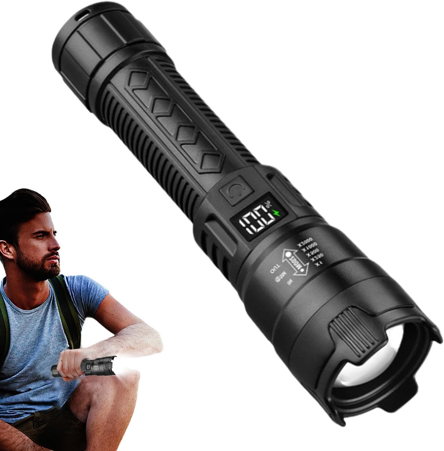 Fishing Light - Linterna LED táctica de 2000LM, recargable