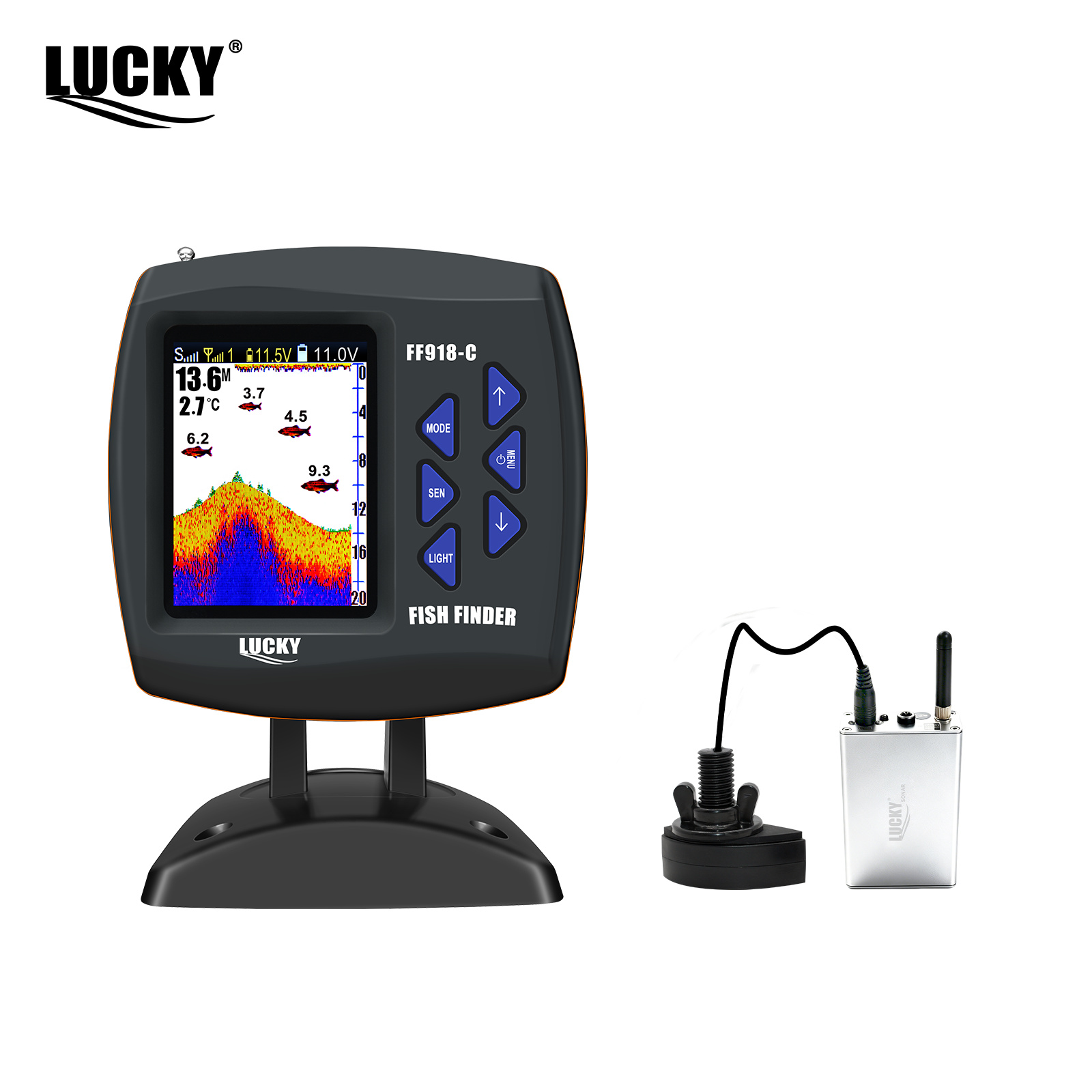 Lucky FF918 - Barco a Control  - Fish Finder Transducer reseña y precio